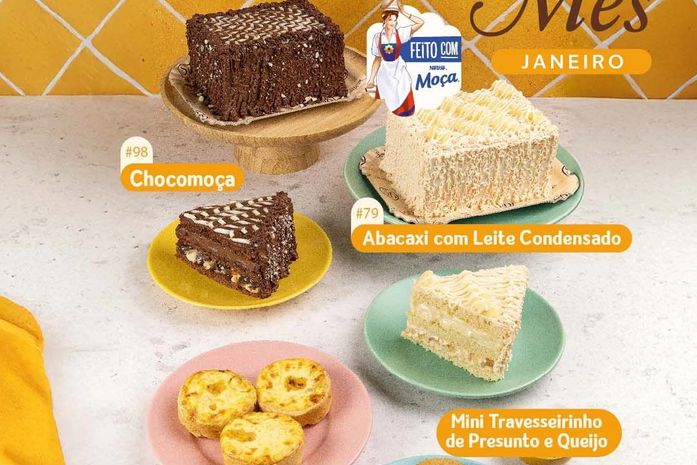 Abacaxi com Leite Condensado e Chocomoça são os Bolos do Mês da Sodiê em janeiro