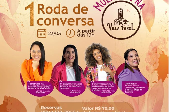 Sexualidade, negócios e protagonismo feminino: Bistrô Farol promove 1ª roda de conversa para mulheres no dia 23 de março