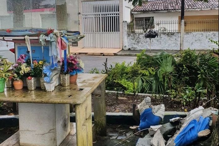 Instalada em Praça, imagem de Nossa Senhora é destruída em ato vandalismo em Maceió