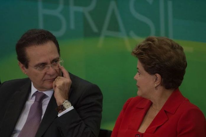 Renan Calheiros e Dilma Rousseff