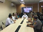 Coletiva de imprensa na sede da Secretaria de Segurança Pública