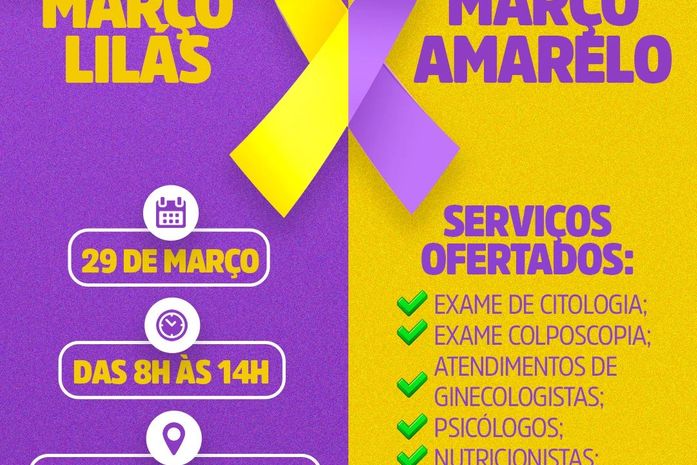 Secretaria de Saúde de São Miguel dos Campos realizará ação especial do “Março Lilás e Amarelo” com exames e consultas