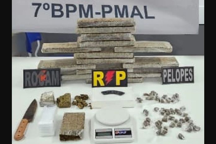 Arma de fogo, drogas e veículo furtado são apreendidos pela PM em operações no interior de Alagoas