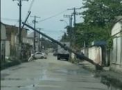 Poste caiu em Bebedouro