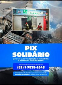 Família faz campanha para reconstruir loja destruída por incêndio no Centro de Arapiraca