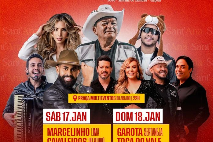 Prefeitura de Santana do Mundaú anuncia programação artística da Festa de Santa Ana