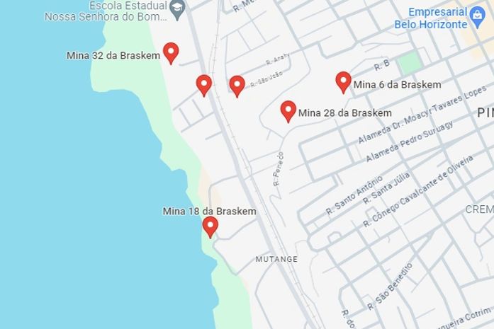Google Maps passa a incluir localização de minas da Braskem