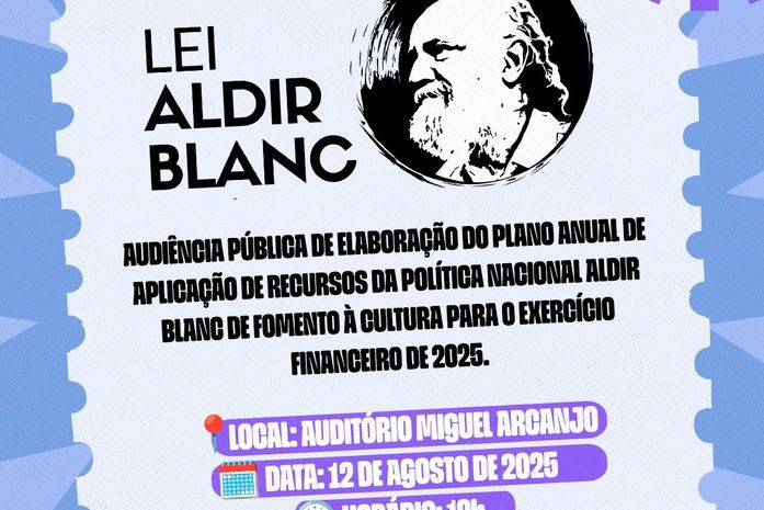 Prefeitura de Piranhas convida população para Audiência Pública da Política Nacional Aldir Blanc