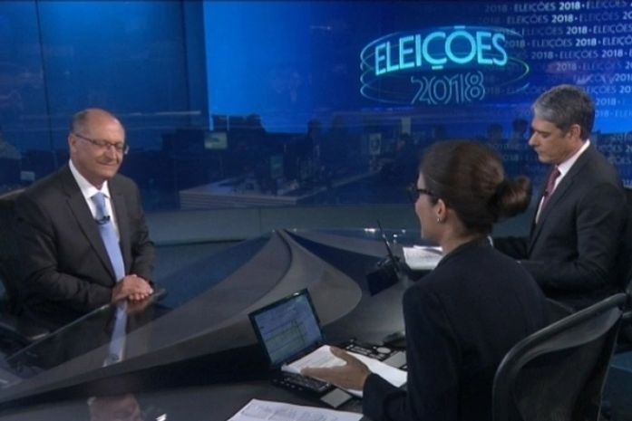 Geraldo Alckmin durante sabatina no Jornal Nacional