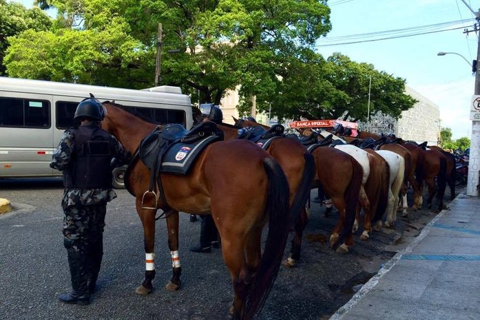 Cavalaria em frente à ALE