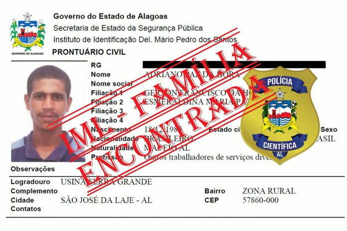 Protocolo de identificação humana do IML de Maceió ajuda família a localizar parente