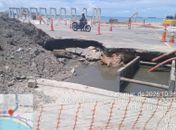 BRK é autuada pela Prefeitura de Maceió após obra abrir cratera e causar vazamento de esgoto no Jaraguá
