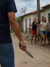 

Homem armado com faca é detido, após provocar tumulto, tentar incendiar residência e ameaçar populares 