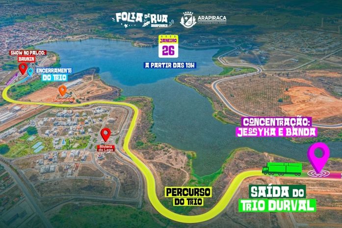 Lago da Perucaba será palco do maior folia de rua da história de Arapiraca