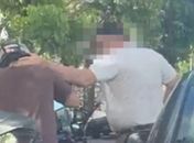 PM armado flagrado agredindo motociclista em briga de trânsito é identificado e será investigado