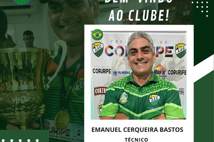 Coruripe anuncia Emanuel Cerqueira como técnico do Sub-20