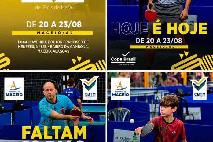 Maceió recebe grandes nomes do tênis de mesa e atletas de todo o Brasil para semana dedicada à modalidade