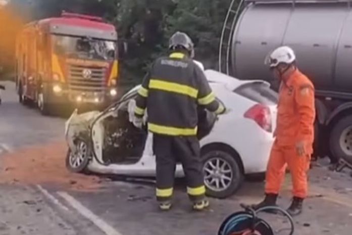Sargento da PM morre em colisão frontal entre caminhão e carro de passeio na BR-104, em Branquinha