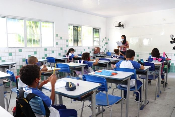 Alunos em sala de aula