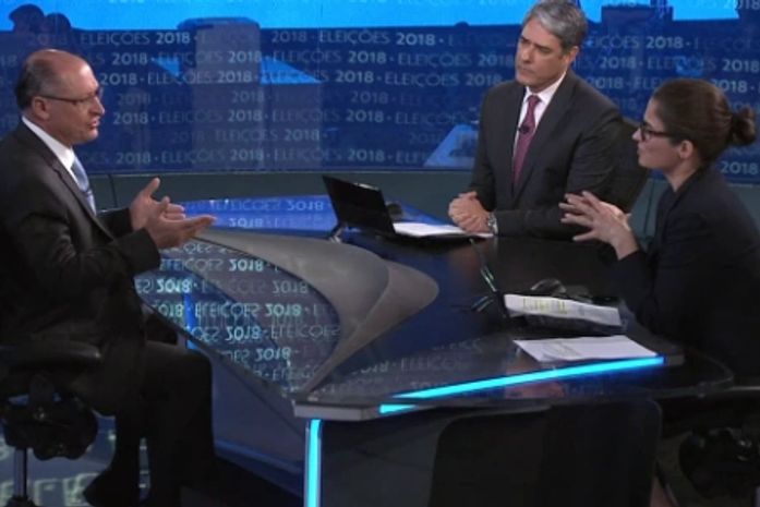 Geraldo Alckmin durante sabatina no Jornal Nacional
