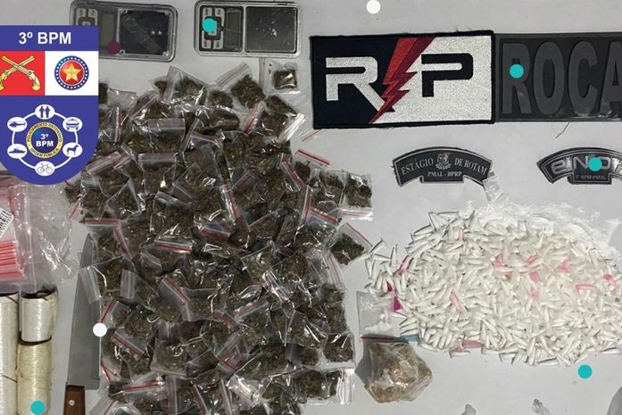 Após tentativa de fuga, grupo suspeito de tráfico é preso com 737 pinos de cocaína em Arapiraca