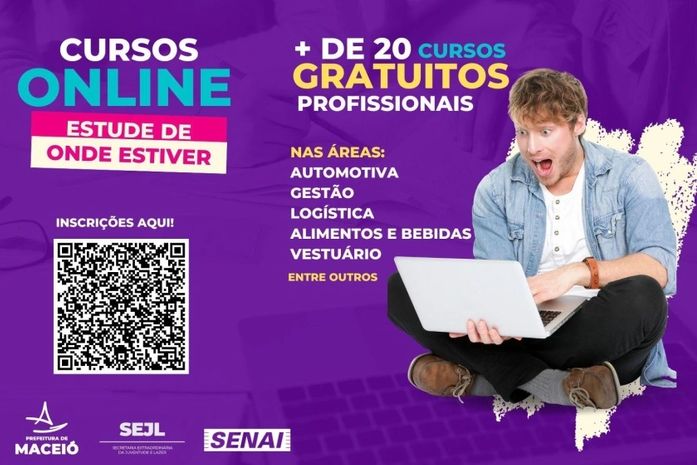 Prefeitura de Maceió abre inscrições para mais de 20 cursos gratuitos online