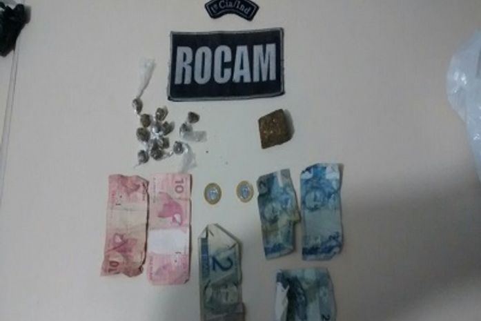 Material apreendido com o menor