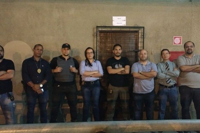 Policiais civis no Estádio Rei Pelé