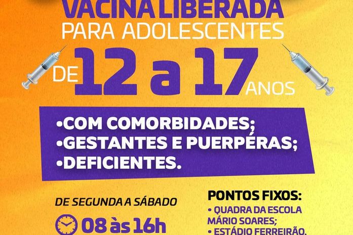 Pessoas com mais de 12 anos de grupos prioritários começam a ser vacinadas nesta quarta, 01