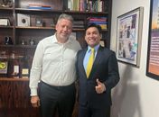 Presidente da Câmara Arthur Lira recebe Rodrigo Valença em Brasília