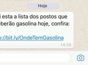 Alerta: Mensagem do Whatsapp com lista de postos é golpe, n