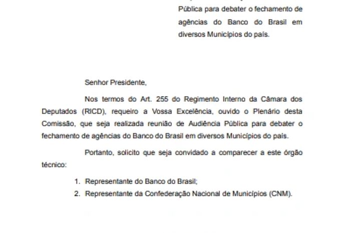 Comissão da Câmara notifica BB sobre fechamento de agências