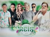 Cartaz do evento mostra as atrações, onde Wesley Safadão aparece com microfone