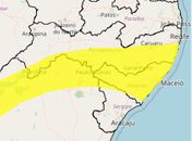 Inmet emite novo alerta de chuvas intensas para todos os municípios alagoanos