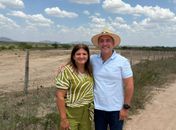 Ziane Costa e Paulo Dantas vistoriam início das obras de terraplanagem do aeroporto de Delmiro Gouveia