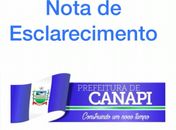 Nota de esclarecimento - Prefeitura de Canapi