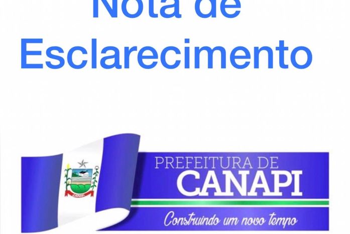 Nota de esclarecimento - Prefeitura de Canapi