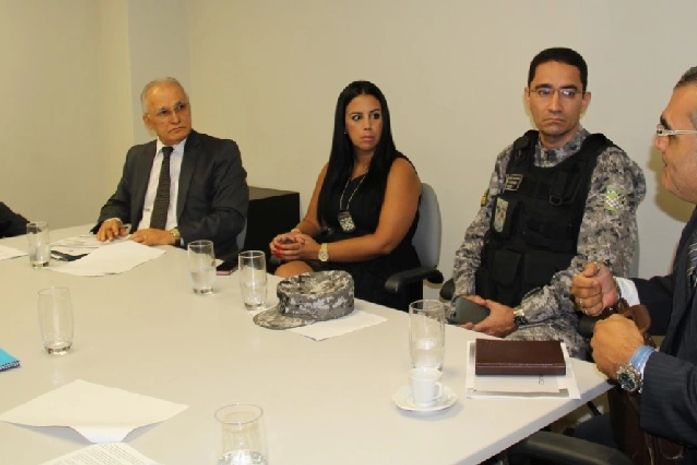 Reunião contou com a participação de membros da Força Nacional, PM, PC, Diati e Sedres