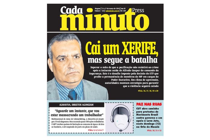 Capa da Edição nº 122 do jornal CadaMinuto Press