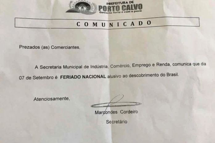 Comunicado viralizou nas redes sociais