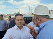 Governador Renan Filho (MDB), visita obras do viaduto da PRF