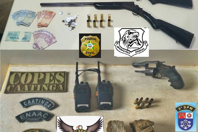 Operação apreende armas e munições e prende dois suspeitos por posse ilegal no Sertão de AL