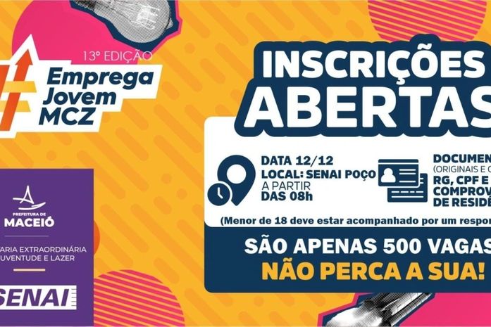 Prefeitura de Maceió abre inscrições para mais uma edição do Emprega Jovem