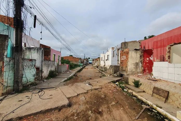 Bairro afetado pela atividade de mineração da Braskem em Maceió