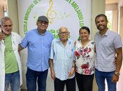 Maestro Braúlio Pimentel visita Anexo Cultural onde Banda que leva seu nome ensaia