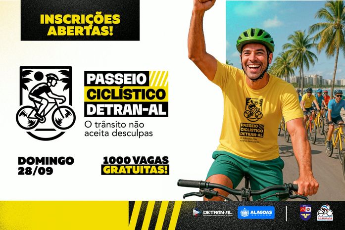 Detran/AL abre inscrições para 1º Passeio Ciclístico da Semana Nacional do Trânsito