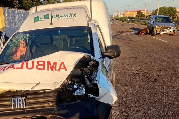 Acidente de trânsito com cavalo e ambulância deixa três pessoas feridas no interior de Alagoas