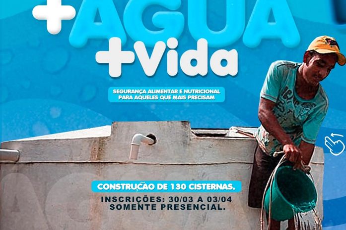 Programa “Mais água, mais vida” está com inscrições abertas para construção de cisternas