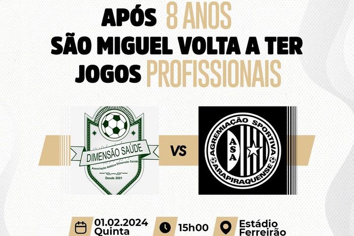São Miguel dos Campos receberá jogo da Copa Alagoas nesta quinta, 1°