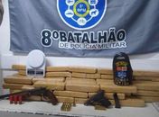 8° BPM apreende armas de fogo e cerca de 50Kg de maconha